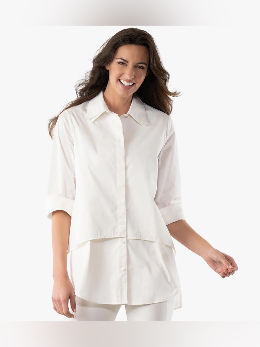 Stella Carakasi Twice As Nice Shirt White Natural Organic Cotton Lagenlook XL